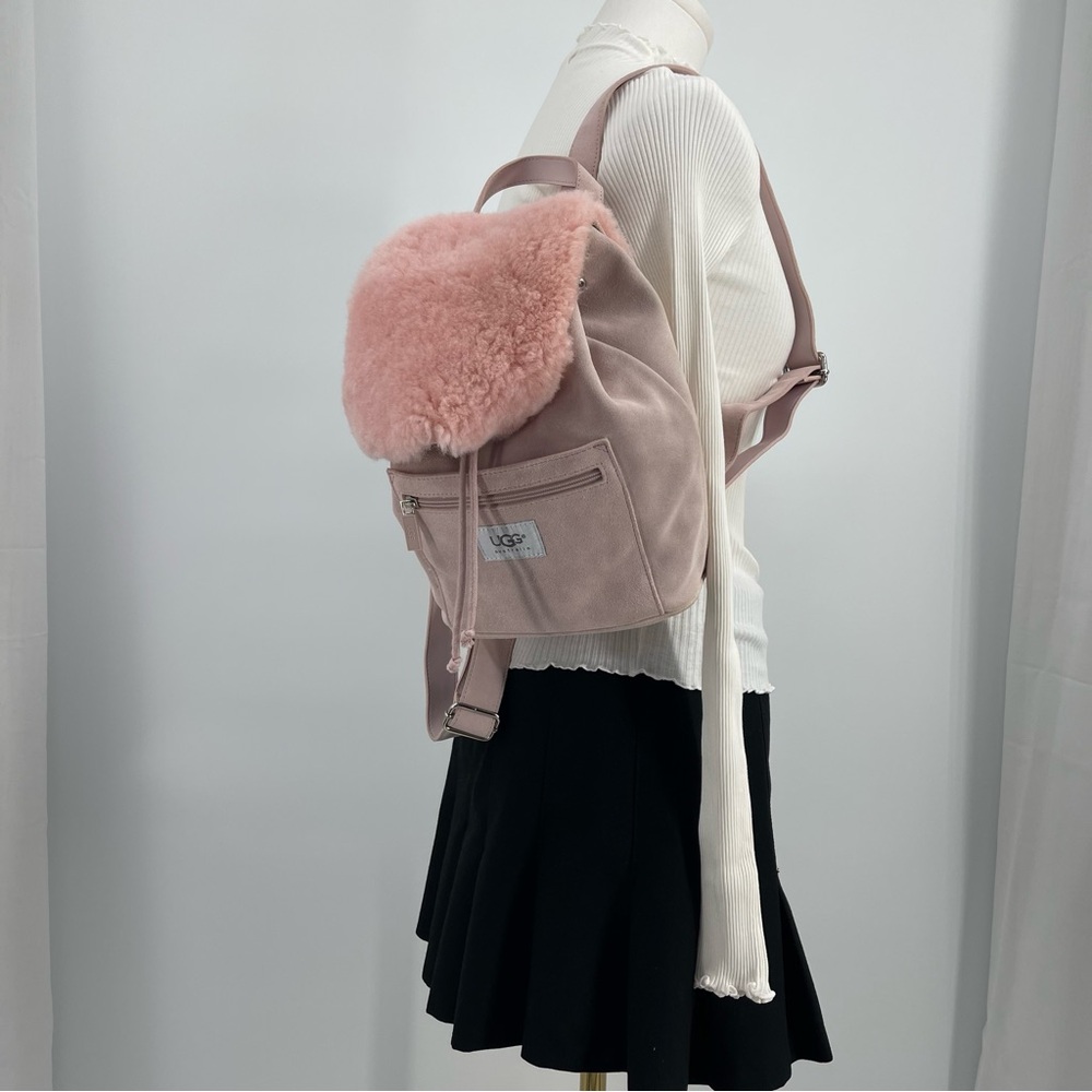 UGG Australia Nordie Light Pink Suede Mini Backpack Purse Cottagecore Coquette - Picture 15 of 15